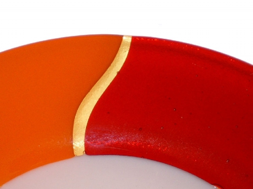 Salad plate,Ø ca. 25 cm,champagne,red,orange