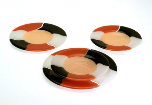Menu Plates,Glass Cover,four-part,champagne,brown,black,white