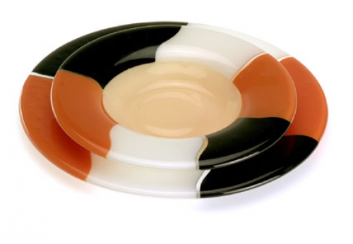 Menu Plates,Glass Cover,four-part,champagne,brown,black,white