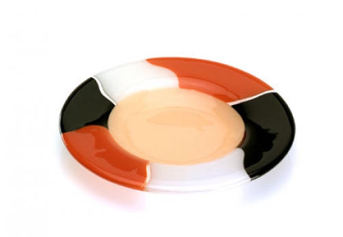 Salad plate,Ø ca. 25 cm,champagne,brown,black,white
