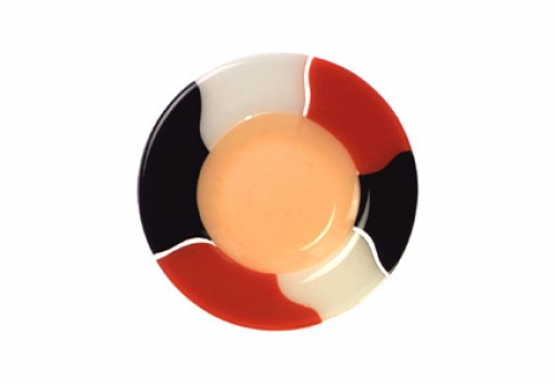 Salad plate,Ø ca. 25 cm,champagne,brown,black,white