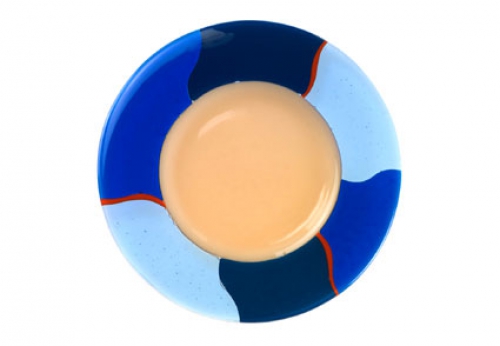 Dinner plate,Ø ca. 33 cm,champagne,blue