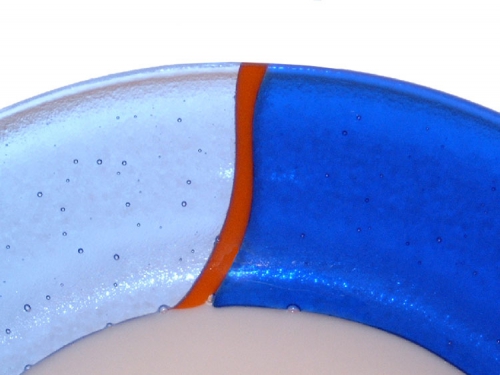 Salatteller,Ø ca. 25 cm,champagnerfarben,blau