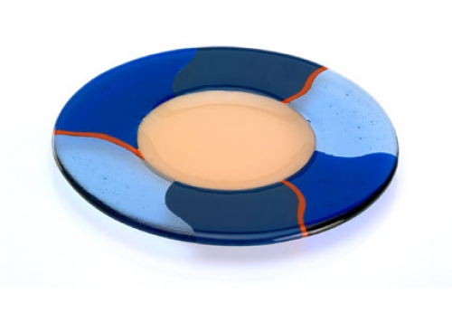 Dessert plate,Ø ca. 28,5 cm,champagne,blue