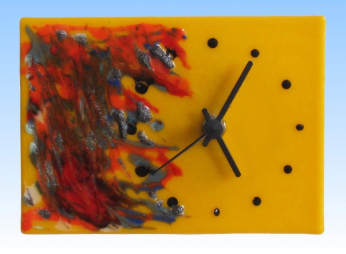 Wall clock " Sunflower Yellow ",ca. 12 x 17 cm