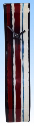Wall clock " Red Gray Wave ",red,gray,black,blue,ca. 37 x 8 cm