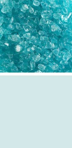 Bullseye coarse frit,COE 90,transparent,aqua blue tint,code 1808,ca. 100 g