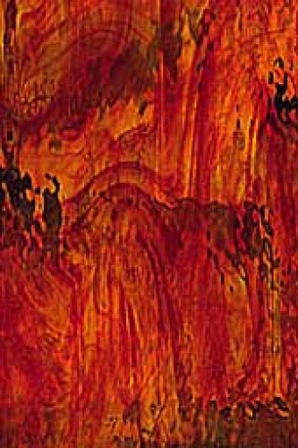 Oceanside Glass,COE 96,Sp 451-20 W F,waterglass,ruby red,dark amber,ca. 30 x 30 cm,item number 9700496-30.