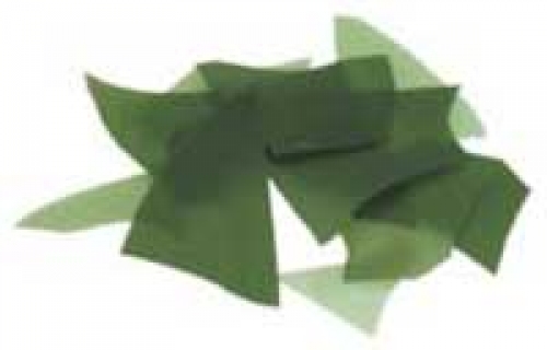 Bullseye confetti,COE 90,mineral green,opalescent,code 0117,ca. 113 g