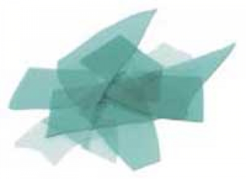 Bullseye confetti,COE 90,aquamarine blue,transparent,code 1108,ca. 113 g
