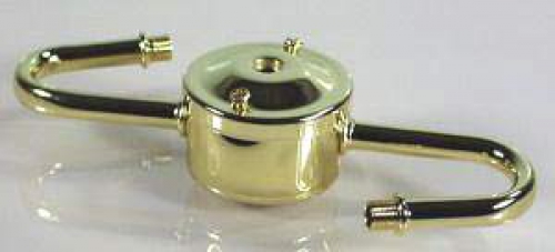 Cluster body for 2 sockets,horizontal,brass,item number 2025000.