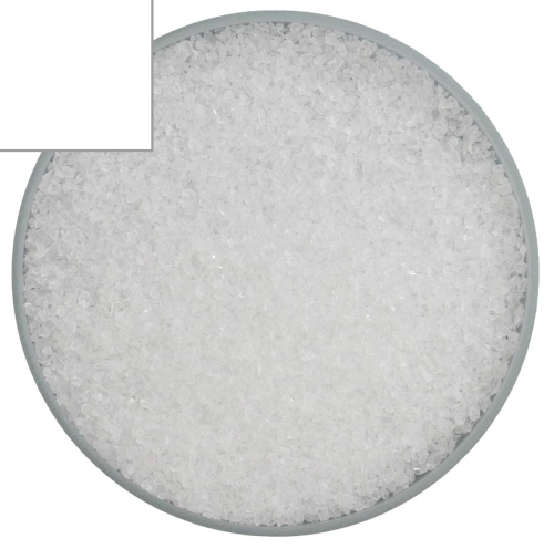 Optul Glass,float frit,granulate 3,medium,COE 82,opalescent,white-code 3100,ca. 1 kg,item number 3590913.