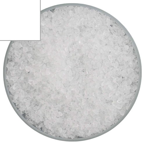 Optul Glass,float frit,granulate 4,medium coarse,COE 82,opalescent,white,code 3100,ca. 1 kg,item number 3590914.
