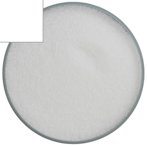 Optul Glass,float frit,granulate 2,fine,COE 82,opaque,white,code 3120,ca. 100 g,item number 3590522.