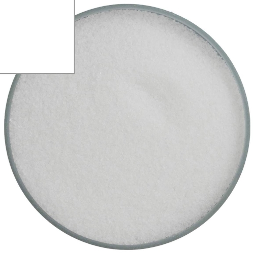 Optul Glass,float frit,granulate 2,fine,COE 82,extra opaque,white,code 3130,ca. 100 g,item number 3591922.