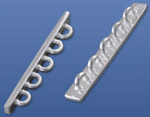 Chain bar with 5 loops,inner Ø ca. 1,2 mm,5-row,Sterling Silver