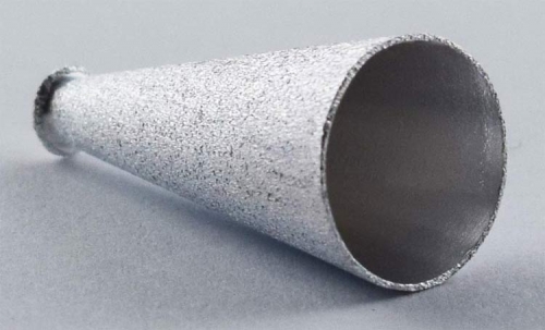 Endkappe,Kegel,ca. 11 x 23 mm,mit Loch,925er Sterling Silber,gebürstet,Artikelnummer 3483B.