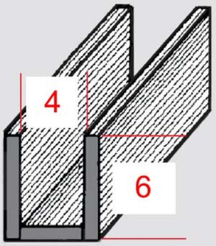 Lead came,U-profile,flat,6 x 4 mm,length 2 m,rolled