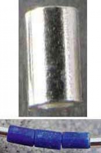 Tubes for crushing,Sterling Silver,inner Ø 1,6 mm,length 5 mm,20 pieces