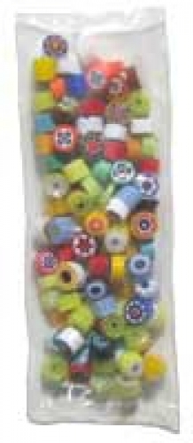 Millefiori Slices,COE 104,opaque,mixed colours,diameter ca. 5 - 6 mm,ca. 20 g,ca. 90 pieces,item number 3578096.