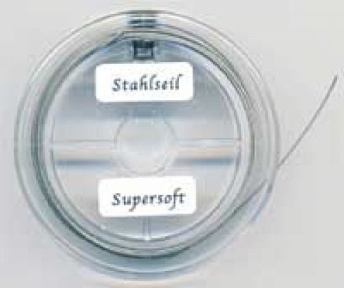 Steel cable,nylon coated,"Supersoft",length 10 m,Ø ca. 0,6 mm