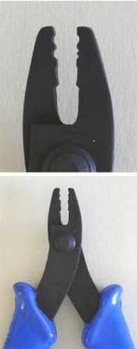 Notching pliers for crushing