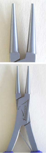 Round nose pliers for bending,pointed in front," Slimeline "