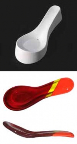 Slumping mold for glass china spoons,ca. 12 x 3 cm,height ca. 2,5 cm