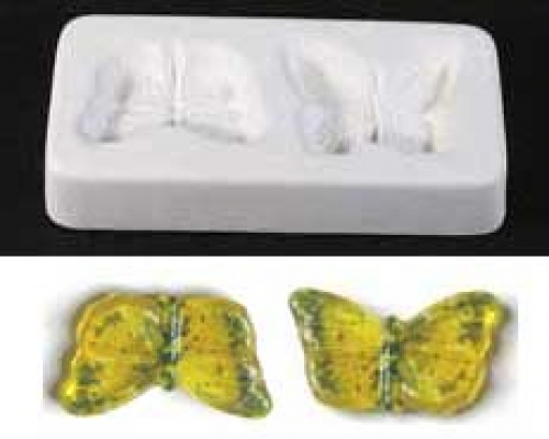 Casting mold " Two Butterflies ",inside 2 x ca. 7 x 8 cm