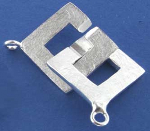 Square-lock,ca. 15 x 15 mm,925 Sterling Silver,brushed,1 pair,item number 3518B.