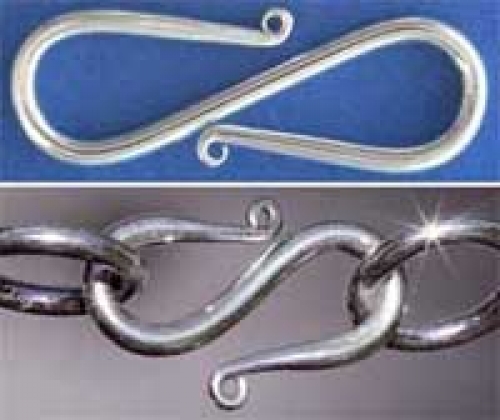Closure,S-hook,symmetrical,Sterling Silver,length ca. 35 mm