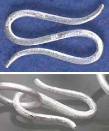 Closure,S-hook,symmetrical,Sterling Silver,brushed,length ca. 25 mm