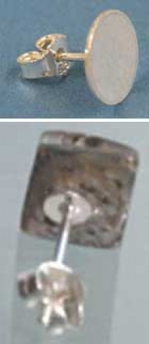 Ear studs with flat board,Ø ca. 10 mm,Sterling Silver,1 pair