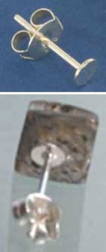 Ear studs with flat board,Ø ca. 3,5 mm,Sterling Silver,1 pair