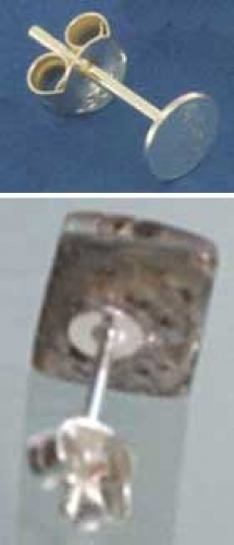 Ear studs with flat board,Ø ca. 6 mm,Sterling Silver,1 pair