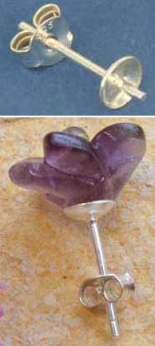 Ear studs with bowl,Ø ca. 5 mm,and pin,Sterling Silver,1 pair