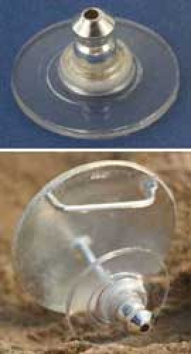 Stopper for ear stud,plastic and Sterling Silver,Ø ca. 11,5 mm
