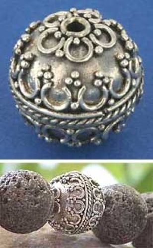 Intermediate part,ethno style,Sterling Silver,Bali bead,Ø ca. 12 mm
