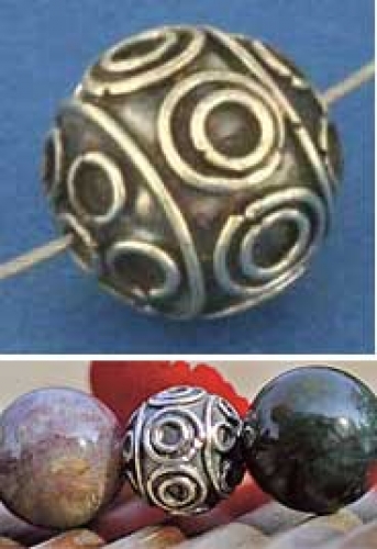 Intermediate part,ethno style,Sterling Silver,Bali bead,Ø ca. 9 mm