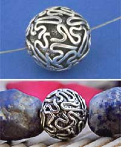 Intermediate part,ethno style,Sterling Silver,Bali bead,Ø ca. 13 mm