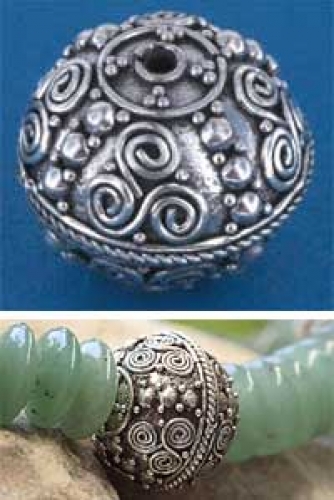 Intermediate part,ethno style,Sterling Silver,Bali bead,Ø ca. 16 mm