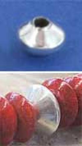Intermediate parts,Sterling Silver,lenses,high,Ø ca. 4 mm,10 pieces