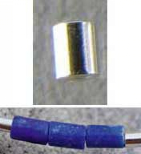 Tubes for crushing,Sterling Silver,inner Ø 0,7 mm,length 1,8 mm,20 pieces