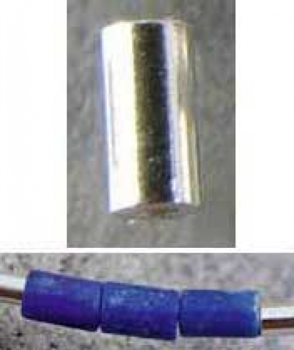 Tubes for crushing,Sterling Silver,inner Ø 0,7 mm,length 3 mm,20 pieces