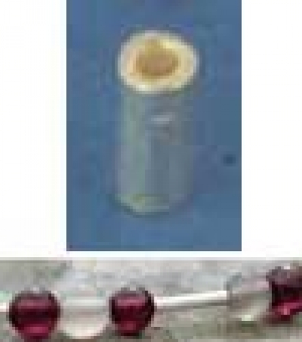 Intermediate parts,Silver,tubes,straight,Ø ca. 1 mm,length ca. 3 mm,10 pcs.