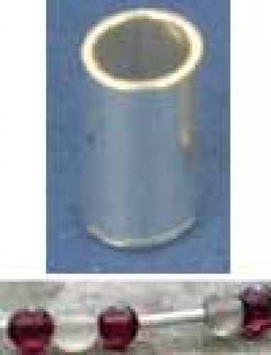 Intermediate parts,Silver,tubes,straight,Ø ca. 3 mm,length ca. 5 mm,10 pcs.