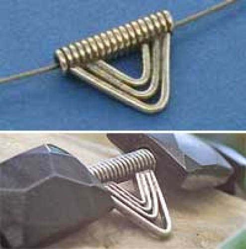 Intermediate part,ethno style,Silver,tube with triangle,ca. 9 x 10 mm