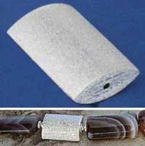 Intermediate part,cylinder,flat,Silver,brushed,Ø ca. 15 mm,l. ca. 22 mm