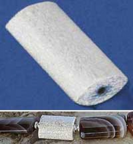 Zwischenteil,Zylinder,flach,Silber,gebürstet,Ø ca. 9 mm,L. ca. 20 mm