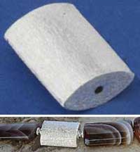 Intermediate part,cylinder,flat,Silver,brushed,Ø ca. 10 mm,l. ca. 15 mm